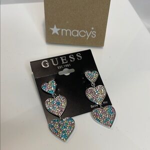 Guess Multicolor Heart Earrings